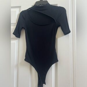Black bodysuit with cutout detail